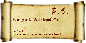 Pangert Valdemár névjegykártya
